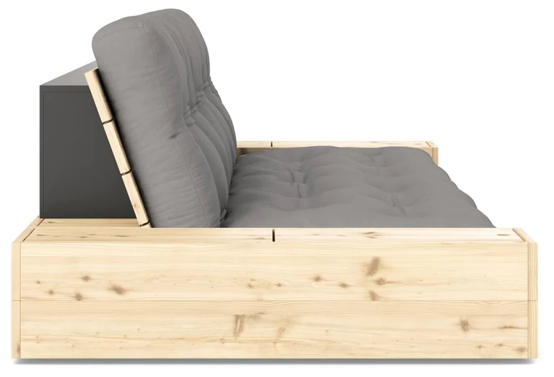 Schlafsofa Ausziehsofa BASE mit Seitenkästen Kiefer massiv lackiert, Karup