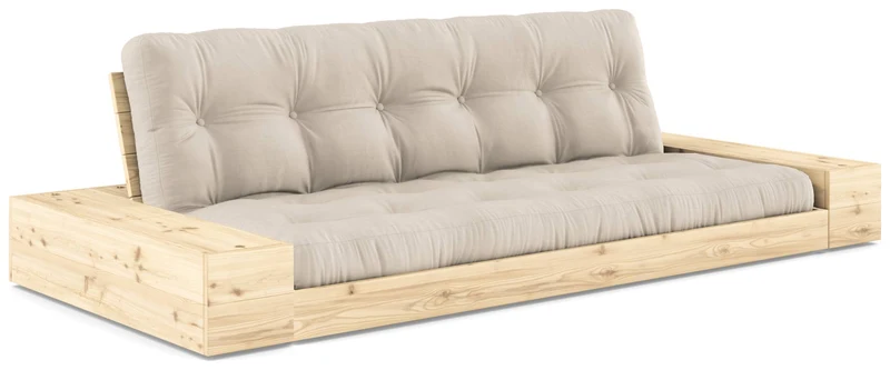 Schlafsofa Ausziehsofa BASE mit Seitenkästen Kiefer massiv lackiert, Karup