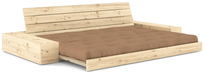 Schlafsofa Ausziehsofa BASE mit Seitenkästen Kiefer massiv lackiert, Karup