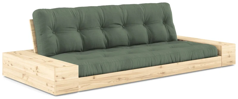 Schlafsofa Ausziehsofa BASE mit Seitenkästen Kiefer massiv lackiert, Karup