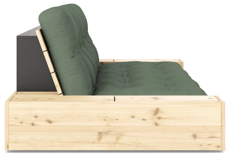 Schlafsofa Ausziehsofa BASE mit Seitenkästen Kiefer massiv lackiert, Karup