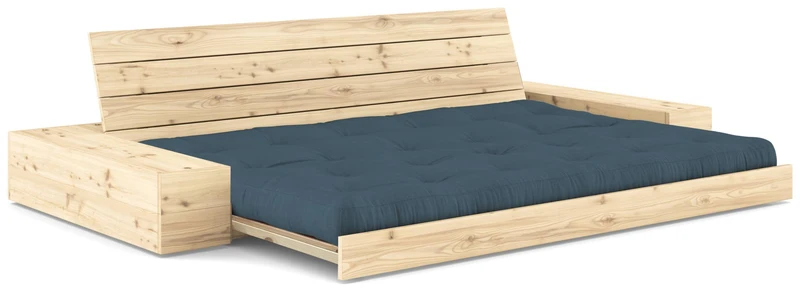 Schlafsofa Ausziehsofa BASE mit Seitenkästen Kiefer massiv lackiert, Karup