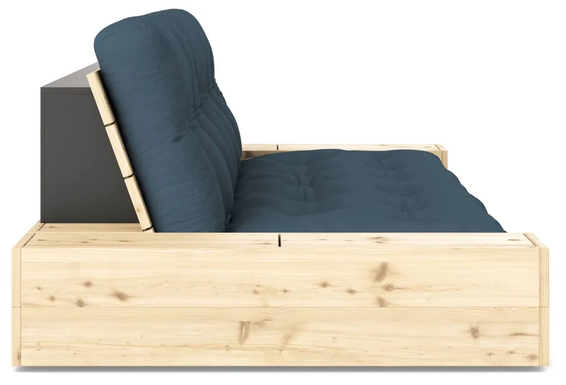 Schlafsofa Ausziehsofa BASE mit Seitenkästen Kiefer massiv lackiert, Karup