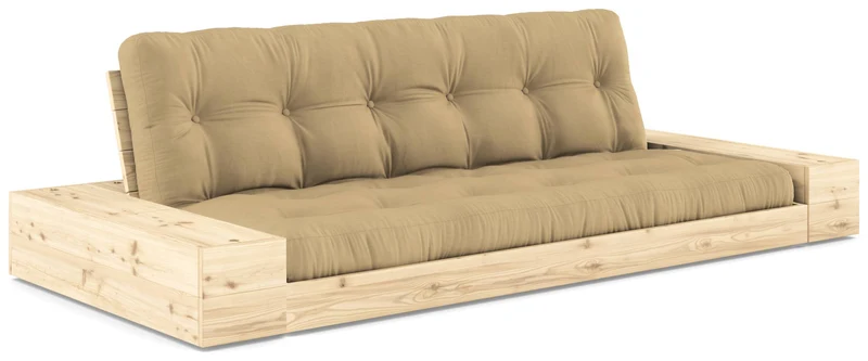 Schlafsofa Ausziehsofa BASE mit Seitenkästen Kiefer massiv lackiert, Karup