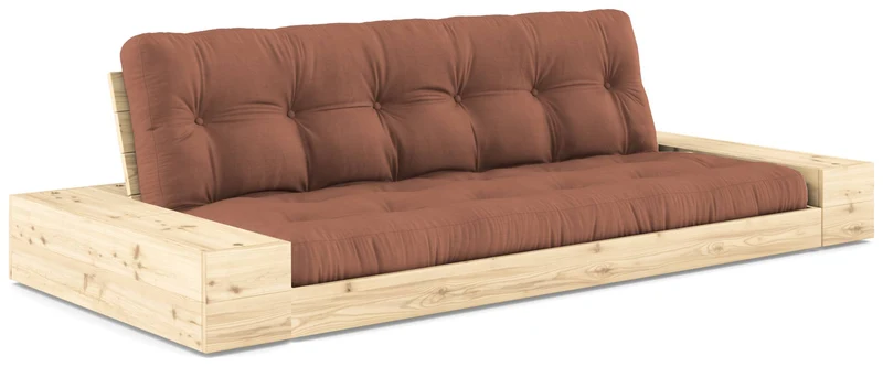 Schlafsofa Ausziehsofa BASE mit Seitenkästen Kiefer massiv lackiert, Karup