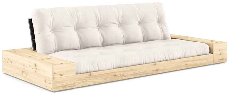 Schlafsofa Ausziehsofa BASE mit Seitenkästen Kiefer massiv lackiert, Karup