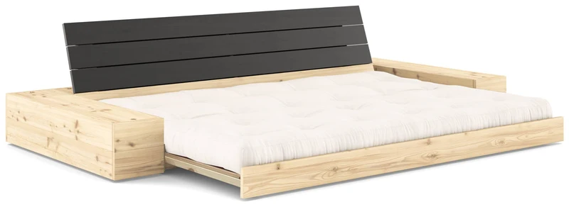 Schlafsofa Ausziehsofa BASE mit Seitenkästen Kiefer massiv lackiert, Karup