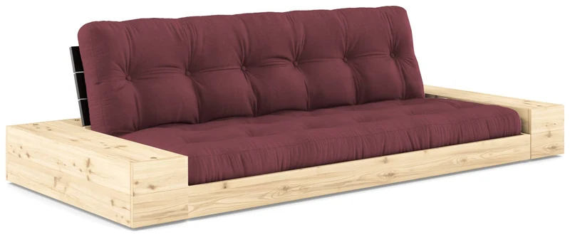 Schlafsofa Ausziehsofa BASE mit Seitenkästen Kiefer massiv lackiert, Karup