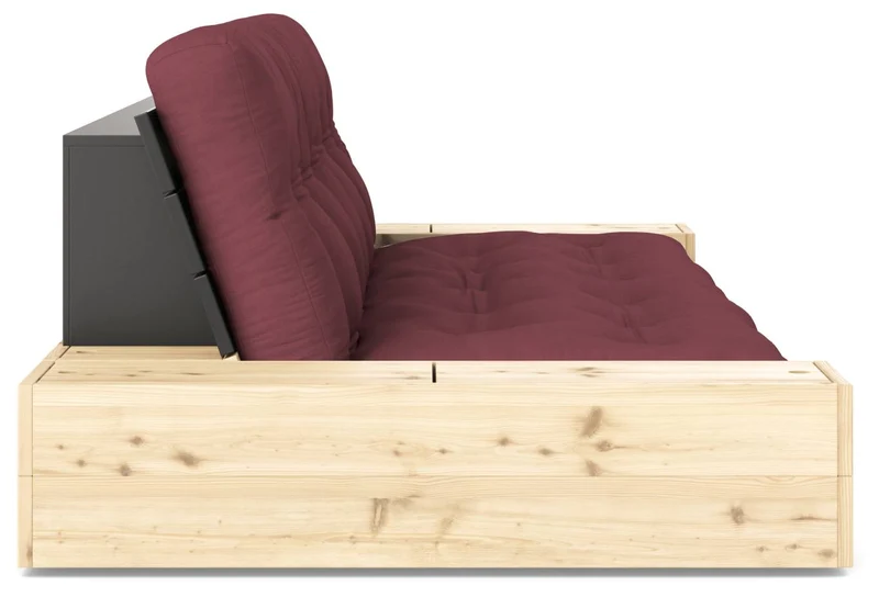 Schlafsofa Ausziehsofa BASE mit Seitenkästen Kiefer massiv lackiert, Karup