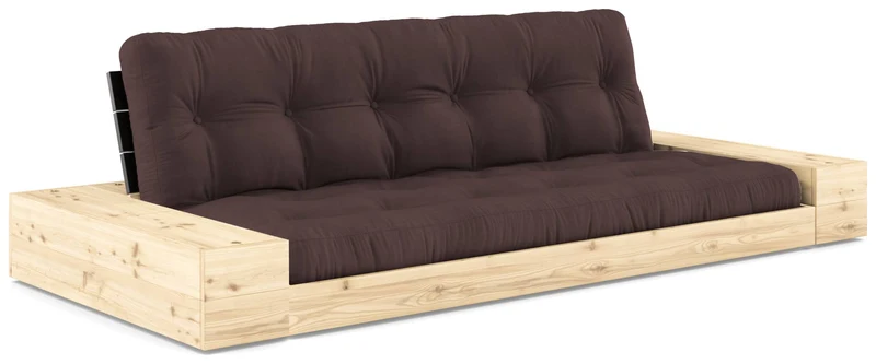 Schlafsofa Ausziehsofa BASE mit Seitenkästen Kiefer massiv lackiert, Karup