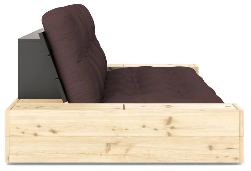 Schlafsofa Ausziehsofa BASE mit Seitenkästen Kiefer massiv lackiert, Karup