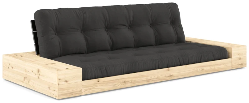 Schlafsofa Ausziehsofa BASE mit Seitenkästen Kiefer massiv lackiert, Karup