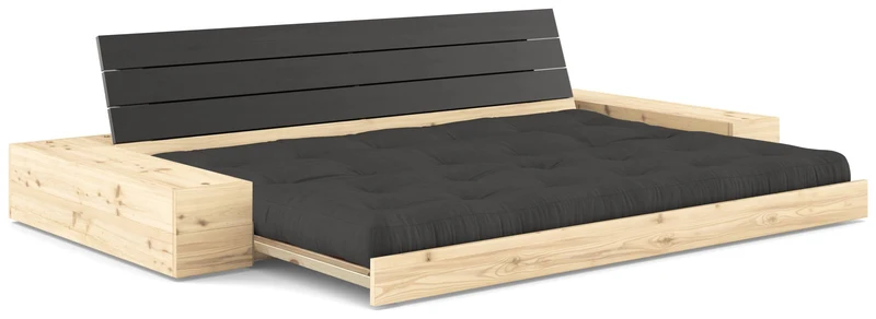 Schlafsofa Ausziehsofa BASE mit Seitenkästen Kiefer massiv lackiert, Karup
