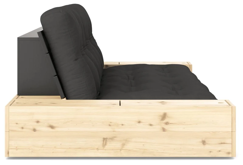 Schlafsofa Ausziehsofa BASE mit Seitenkästen Kiefer massiv lackiert, Karup