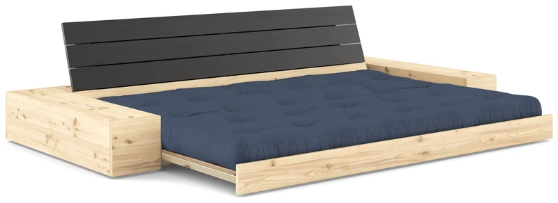 Schlafsofa Ausziehsofa BASE mit Seitenkästen Kiefer massiv lackiert, Karup