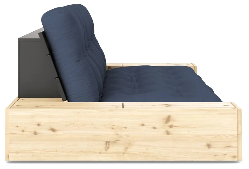 Schlafsofa Ausziehsofa BASE mit Seitenkästen Kiefer massiv lackiert, Karup