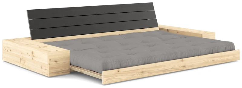 Schlafsofa Ausziehsofa BASE mit Seitenkästen Kiefer massiv lackiert, Karup