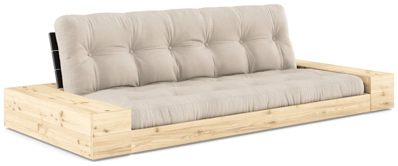 Schlafsofa Ausziehsofa BASE mit Seitenkästen Kiefer massiv lackiert, Karup