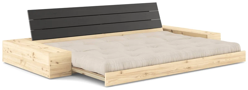 Schlafsofa Ausziehsofa BASE mit Seitenkästen Kiefer massiv lackiert, Karup