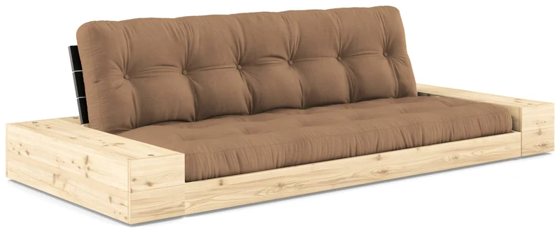 Schlafsofa Ausziehsofa BASE mit Seitenkästen Kiefer massiv lackiert, Karup