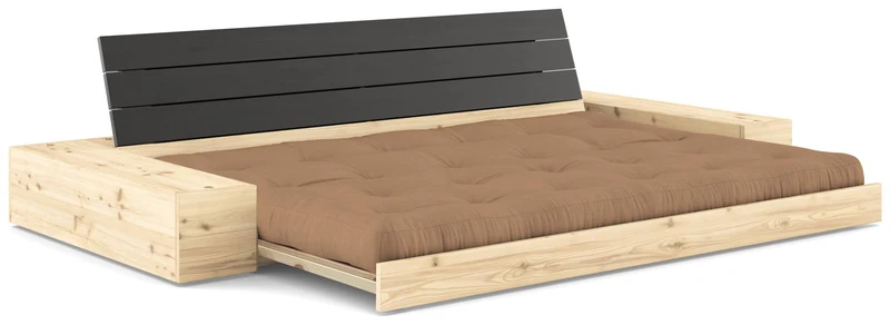 Schlafsofa Ausziehsofa BASE mit Seitenkästen Kiefer massiv lackiert, Karup