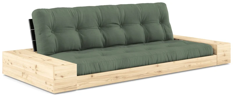 Schlafsofa Ausziehsofa BASE mit Seitenkästen Kiefer massiv lackiert, Karup