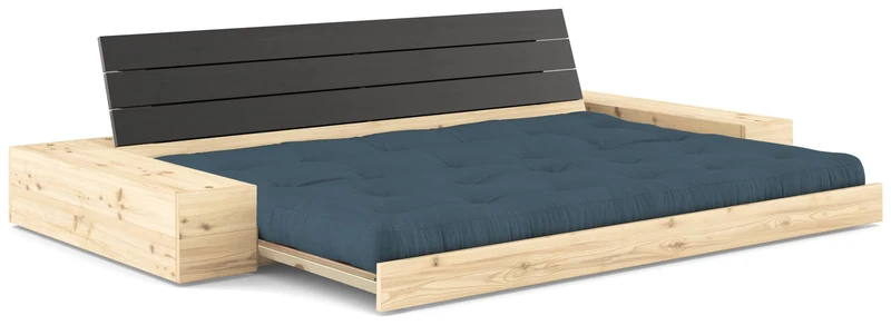 Schlafsofa Ausziehsofa BASE mit Seitenkästen Kiefer massiv lackiert, Karup