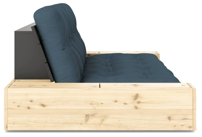 Schlafsofa Ausziehsofa BASE mit Seitenkästen Kiefer massiv lackiert, Karup