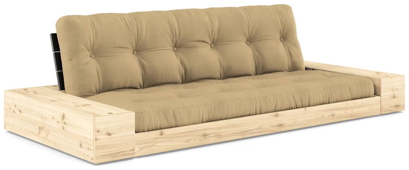 Schlafsofa Ausziehsofa BASE mit Seitenkästen Kiefer massiv lackiert, Karup