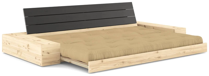 Schlafsofa Ausziehsofa BASE mit Seitenkästen Kiefer massiv lackiert, Karup