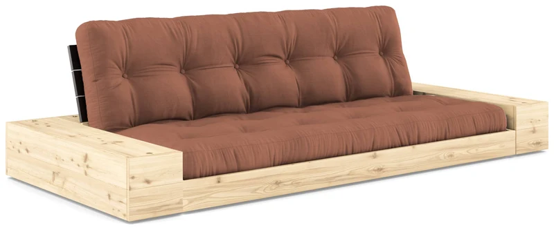 Schlafsofa Ausziehsofa BASE mit Seitenkästen Kiefer massiv lackiert, Karup