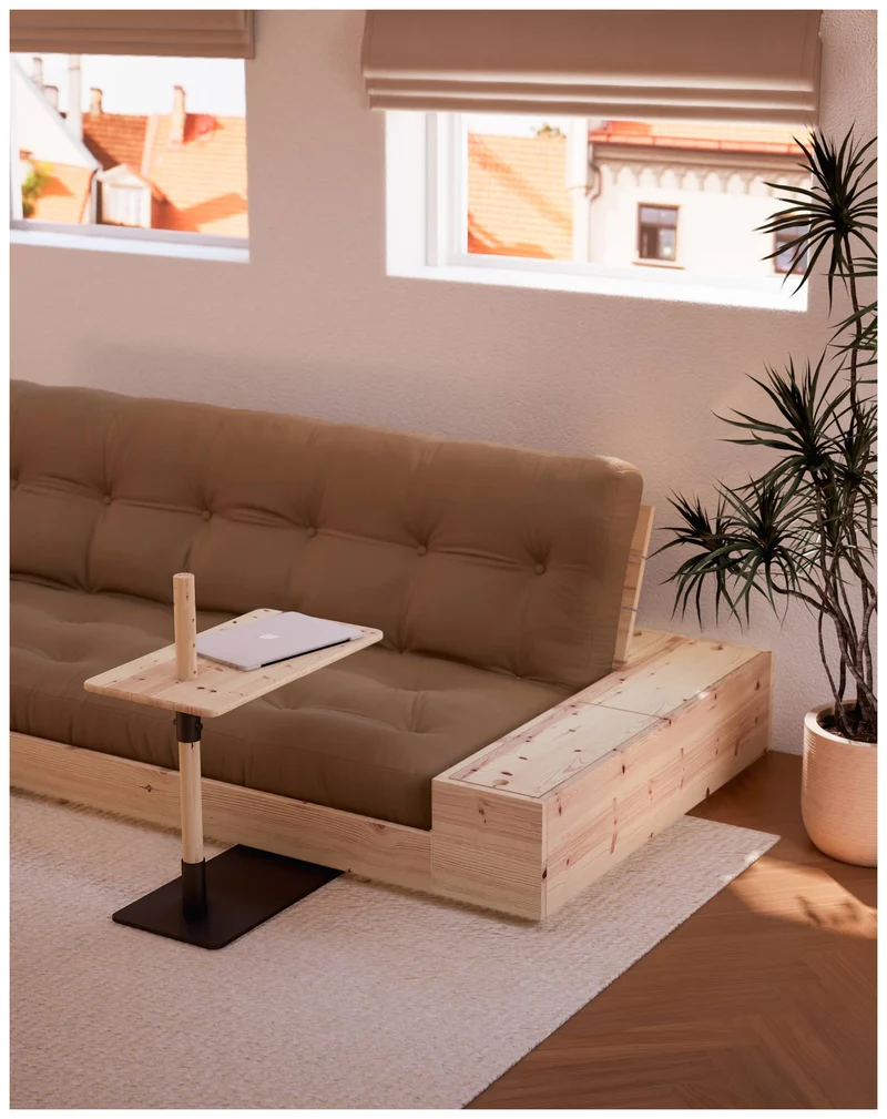 Schlafsofa Ausziehsofa BASE mit Seitenkästen Kiefer massiv lackiert, Karup