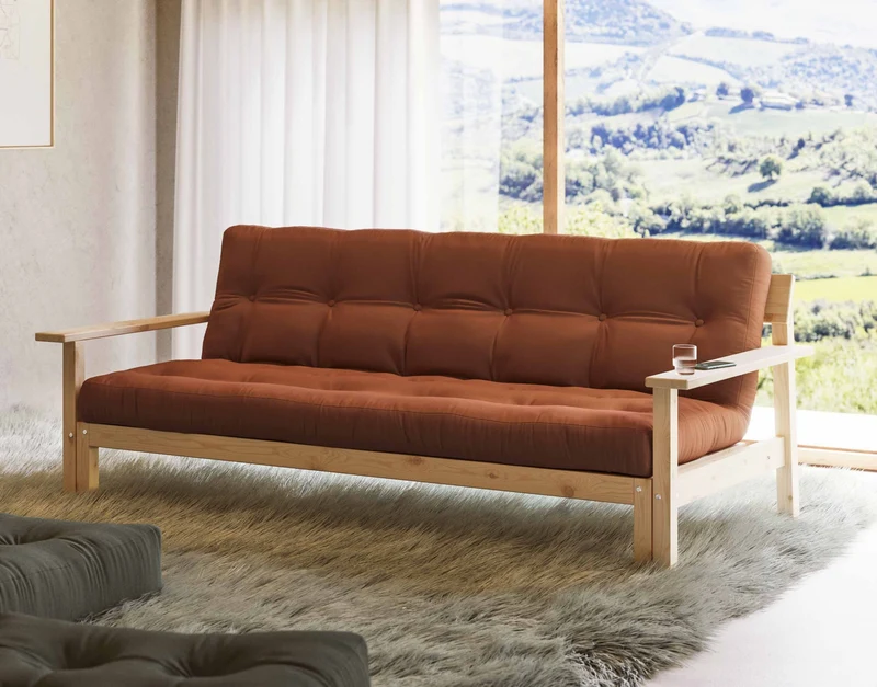 Schlafsofa UNWIND Sofa mit ausziehbarem Sitz Kiefer massiv lackiert