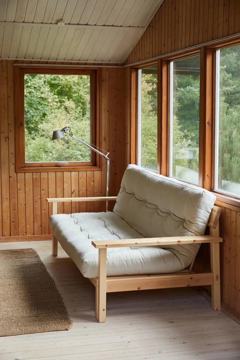 Schlafsofa UNWIND Sofa mit ausziehbarem Sitz Kiefer massiv lackiert