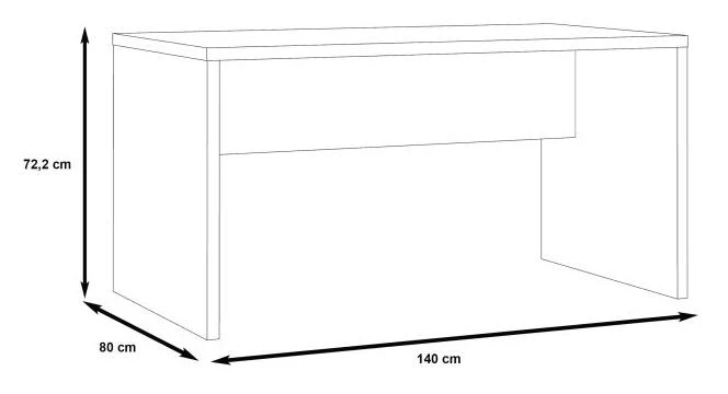 Bürotisch Schreibtisch DURO 140 cm Dekor Pinie weiß antik von Forte