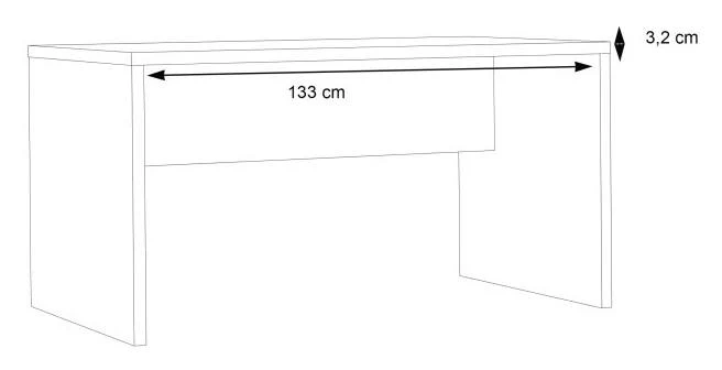 Bürotisch Schreibtisch DURO 140 cm Dekor Pinie weiß antik von Forte