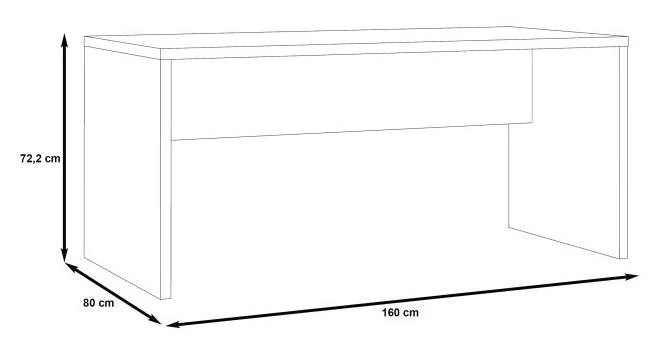 Schreibtisch Bürotisch DURO 160 cm Dekor Pinie weiß antik von Forte