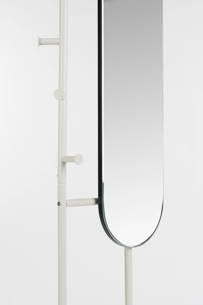 Standspiegel Vero Beige mit Garderobe | Design von Zuiver