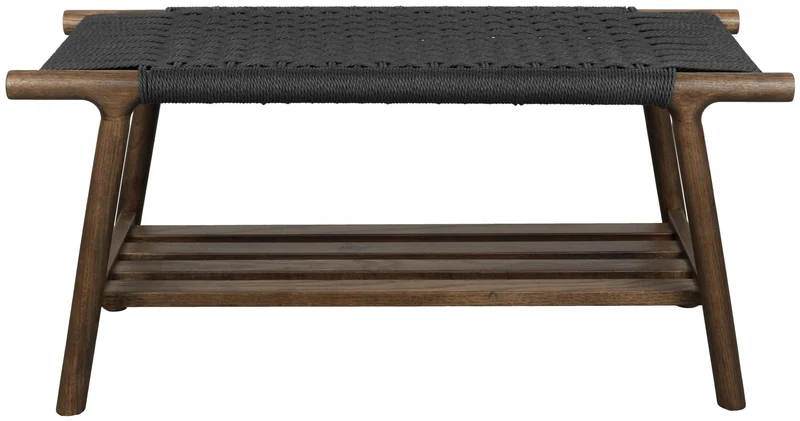 Sitzbank Kintaro Walnuss | Japandi-Design & Seilgeflecht