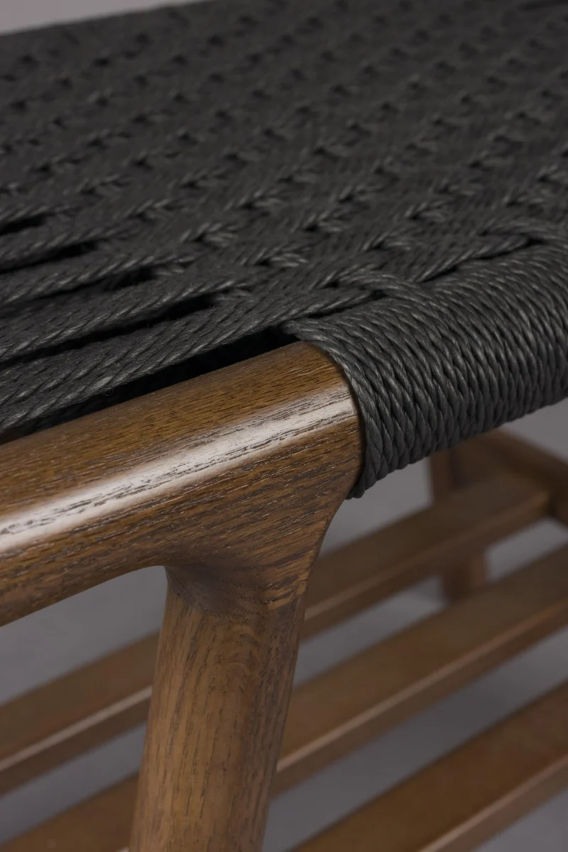 Sitzbank Kintaro Walnuss | Japandi-Design & Seilgeflecht
