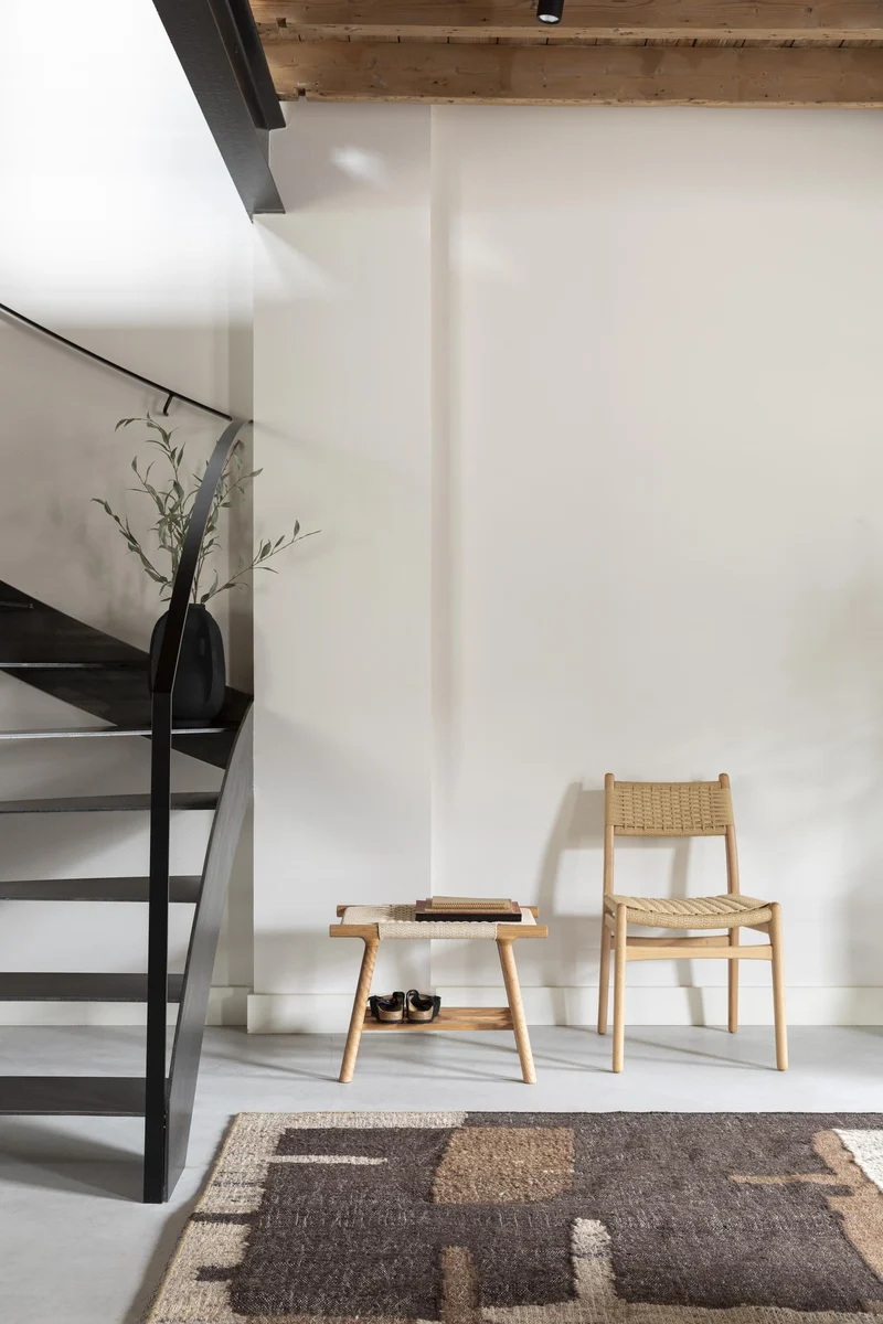 Sitzbank Hocker Kintaro aus Eiche | Japandi-Design mit Seilgeflecht