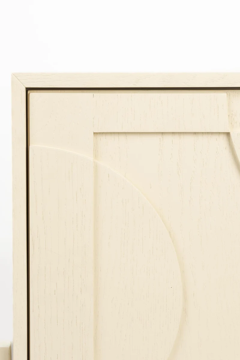 ZUIVER Beistelltisch FACES – Massivholz & 3D-Front