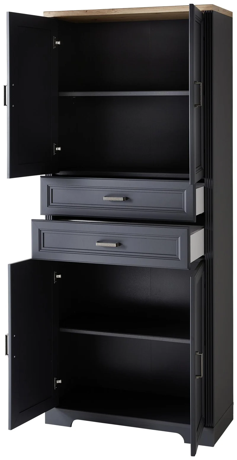 Büroschrank Stauraumelement JASMIN 02 Graphit Artisan Eiche