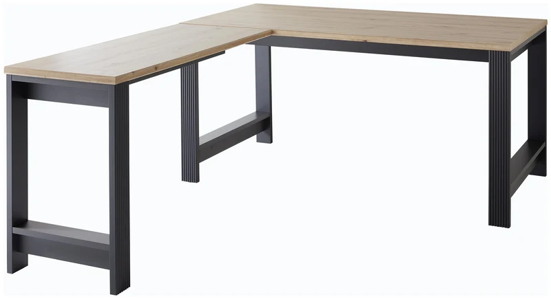 Winkel passend zum Schreibtisch JASMIN Graphit Artisan Eiche