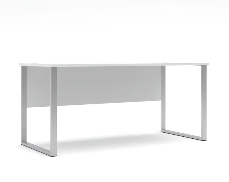 Schreibtisch SANTORIN 170 x 73 cm Weiß/Silber mit Kabeldurchlässen