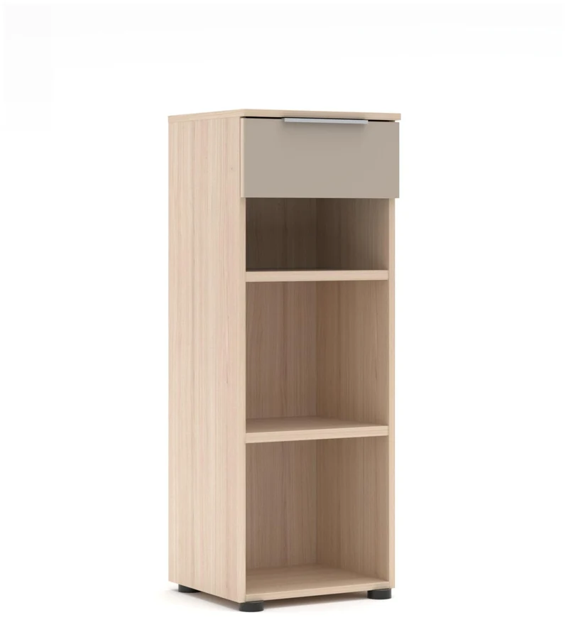 Büroregal SANTORIN 40 cm Riva Eiche & Glas Cashmere 110 cm Hoch
