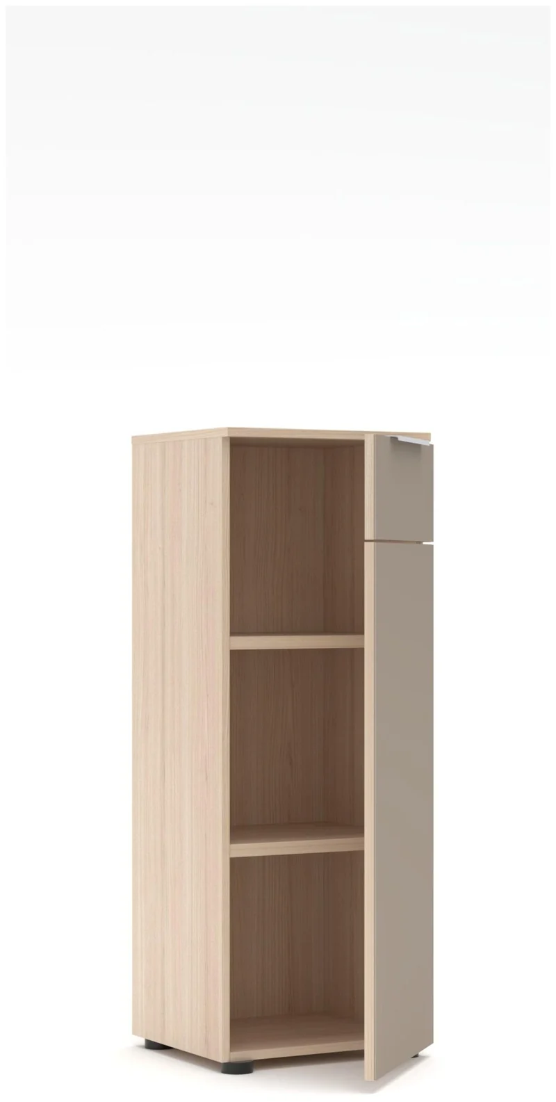 Kompakter Büroschrank SANTORIN Riva Eiche & Glas Cashmere 110 cm