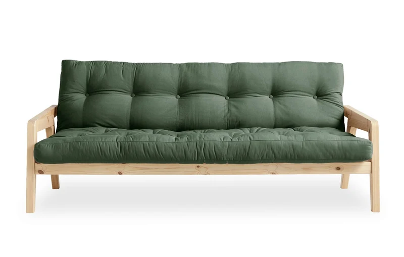 Sofabett Schlafsofa GRAB Gestell Kiefer mit klappbarer Rückenlehne