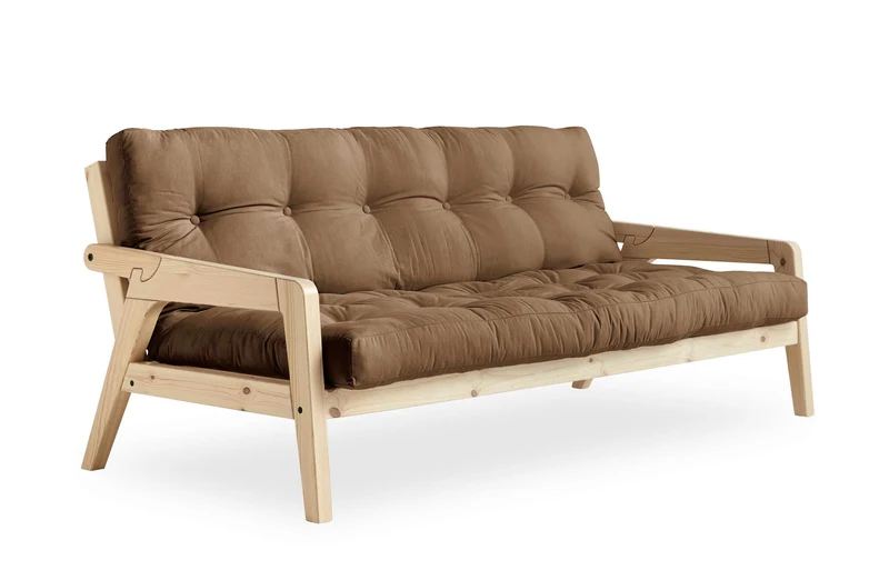 Sofabett Schlafsofa GRAB Gestell Kiefer mit klappbarer Rückenlehne