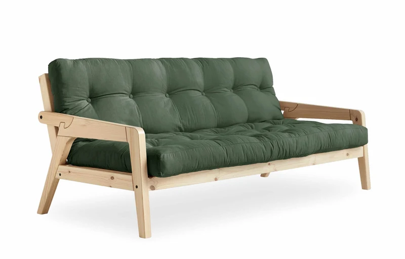 Sofabett Schlafsofa GRAB Gestell Kiefer mit klappbarer Rückenlehne